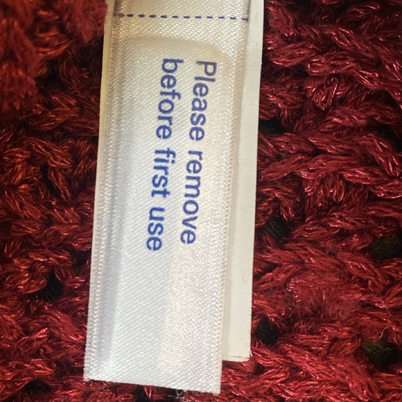 Lucky Brand Marissa Open Knit Sweater Metallic Red Size Small.  Crochet. - Picture 11 of 12